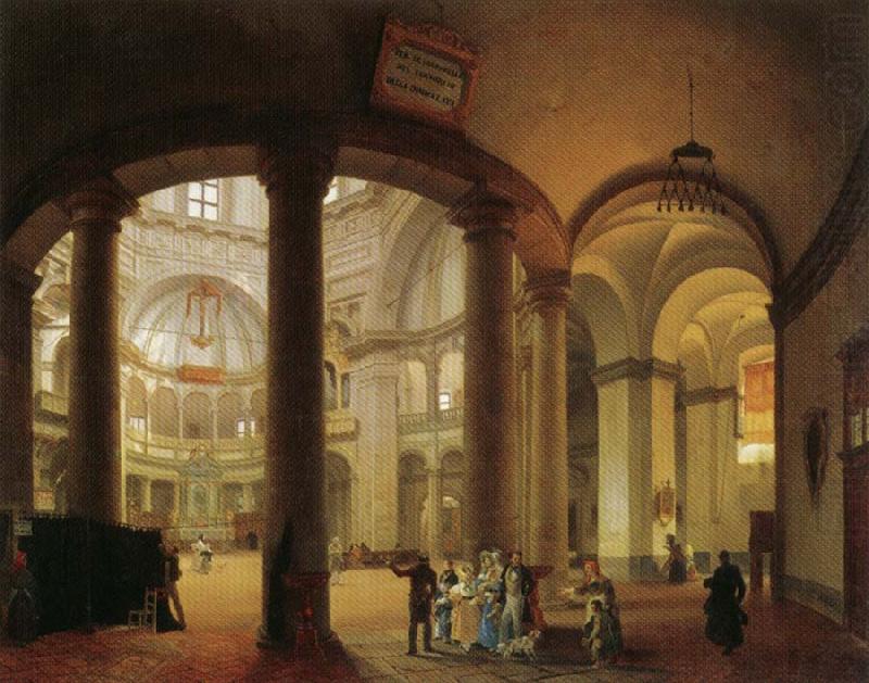 Giovanni Migliara Interior of Basilica of San Lorenzo china oil painting image